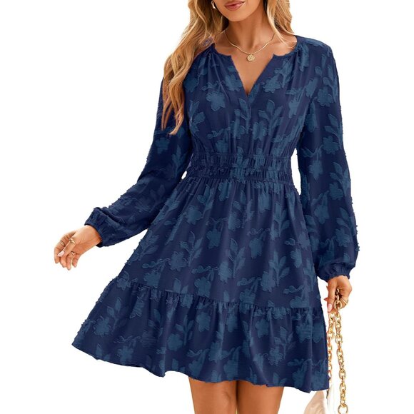 flowy white silk dress Vibrant Multicolor Long Sleeve Mini Dress – Elegant & Flowy